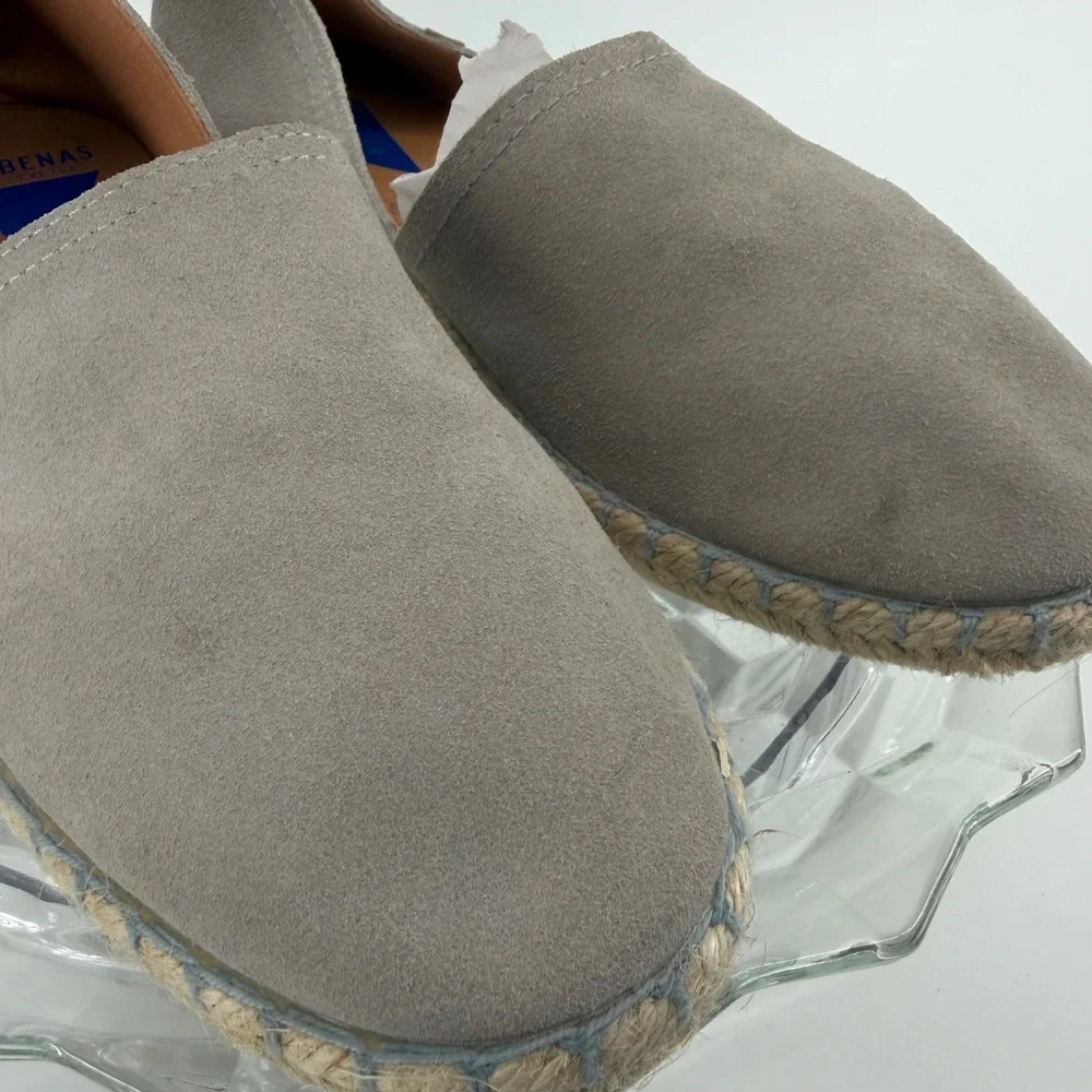 VERBENAS Women Size 42 Gray Suede Espadrille Flats Made in Spain‎ Leather US 11